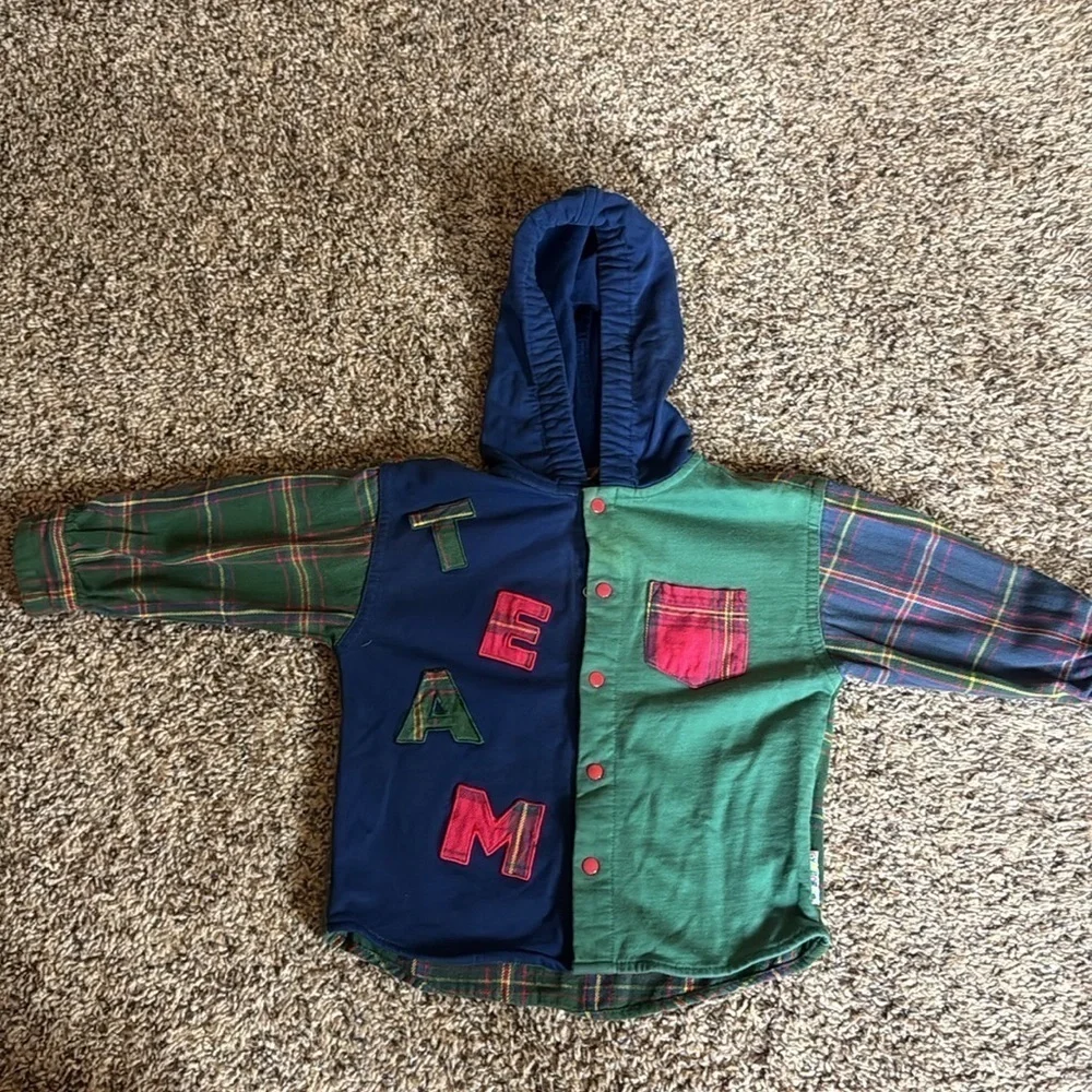 Vintage Gymboree TEAM shirt / jacket Size Small Rainbow logo tag